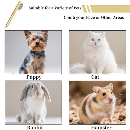 Precision Tear Stain Comb for Small Dogs Cats Face Eye Gunk Removal Tool ，Fit Yorkie, Shih Tzu, Maltese, Maltipoo, Pomeranian, Puppy Starter Kit, Pet Supplies (Yellow)