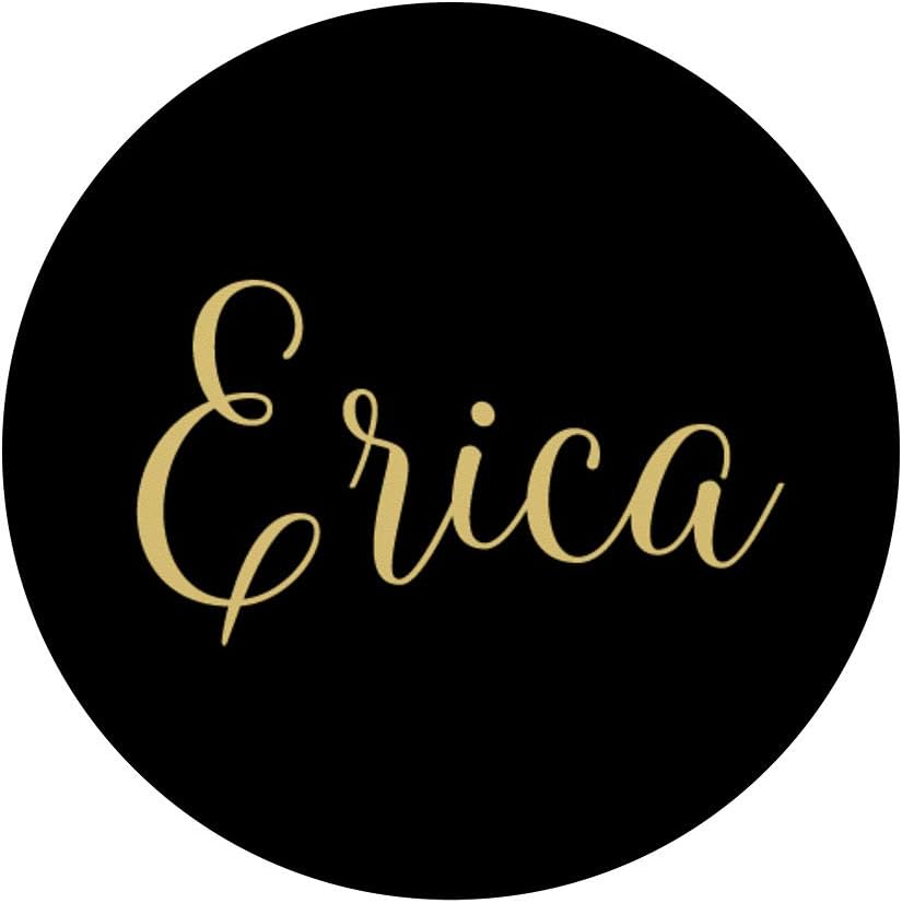 Erica Personalized Yellow and Black Custom First Name PopSockets PopGrip: Swappable Grip for Phones & Tablets
