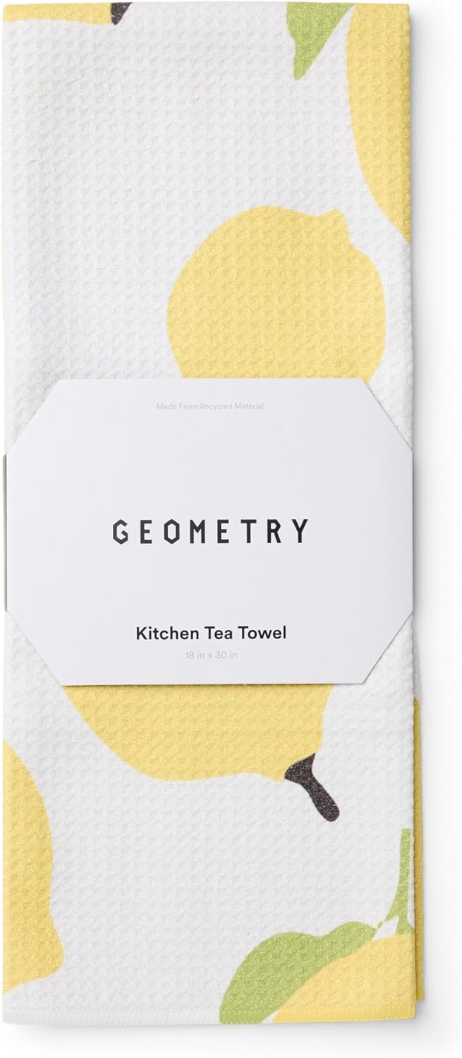 Kitchen Tea Towels - Quick Dry Microfiber Dish Towels for Kitchen Sunny Lemons, 18" x 30" 1 Pack
