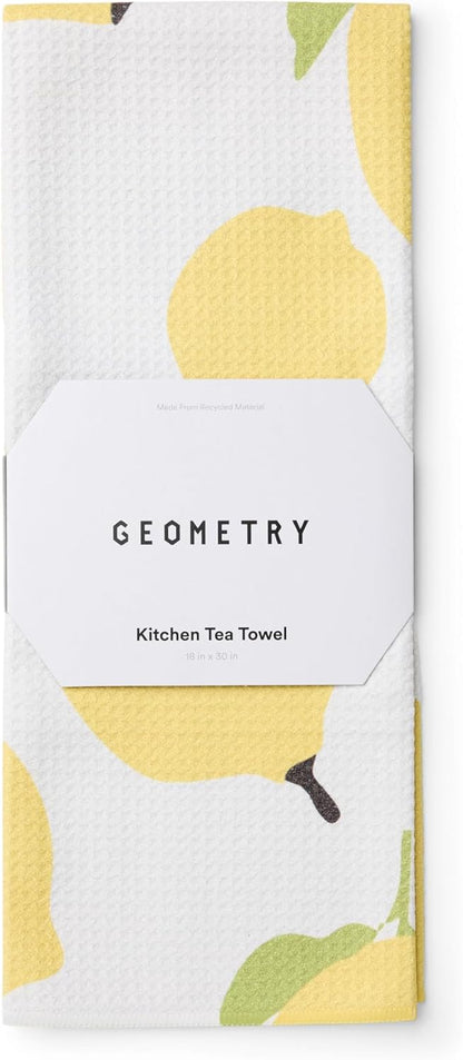 Kitchen Tea Towels - Quick Dry Microfiber Dish Towels for Kitchen Sunny Lemons, 18" x 30" 1 Pack