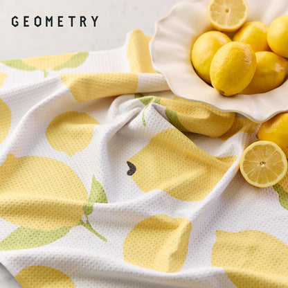 Kitchen Tea Towels - Quick Dry Microfiber Dish Towels for Kitchen Sunny Lemons, 18" x 30" 1 Pack