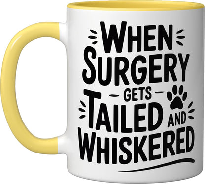 Veterinary Surgeon Veterinarian Pet Animal Care Ceramic Mug, Yellow/White, 11oz