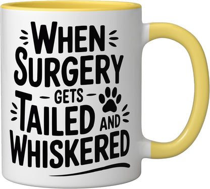 Veterinary Surgeon Veterinarian Pet Animal Care Ceramic Mug, Yellow/White, 11oz