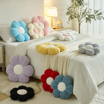 Flower Pillows, Decorative Throw Pillow with Soft Plush for Couch, Flower Shaped Pillow Home Decor Daisy Pillow for Bed (Yellow, 19.6 Inches)