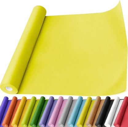 Lemon Yellow Kraft Paper Roll 17.5" x 760" (63') for Gift Wrapping Bouquet Flower Art Painting Craft Writing Packaging Shipping 80GSM 55LB (Lemon Yellow, 17.5" x 63')