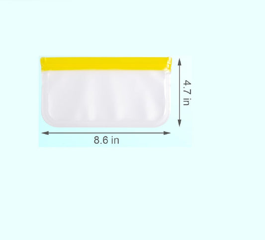 Reusable Food Storage Silicone Bags, Reusable food storage bags, Leakproof Freezer, BPA Free, 1 Yellow Snack Bags, for Home Kitchen, Marinate Food Travel, Fridge Organization