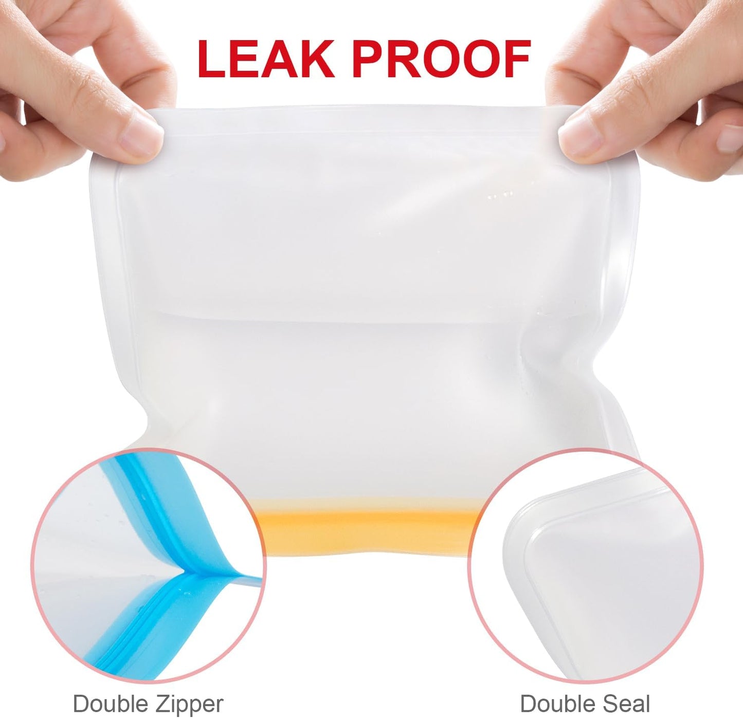 Reusable Food Storage Silicone Bags, Reusable food storage bags, Leakproof Freezer, BPA Free, 1 Yellow Snack Bags, for Home Kitchen, Marinate Food Travel, Fridge Organization