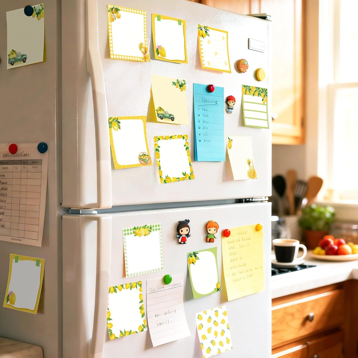 12 Pads Lemon Sticky Notes Set 240 Sheets Yellow Lemon Slice Themed Self Adhesive Memo Pads Fresh Fruit Design Sticky Notepads for Coworkers Gift Office Meeting Note Taking School Classroom, 3x3 Inch