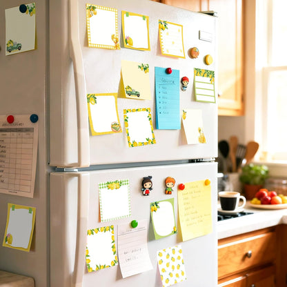 12 Pads Lemon Sticky Notes Set 240 Sheets Yellow Lemon Slice Themed Self Adhesive Memo Pads Fresh Fruit Design Sticky Notepads for Coworkers Gift Office Meeting Note Taking School Classroom, 3x3 Inch