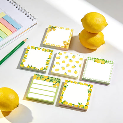 12 Pads Lemon Sticky Notes Set 240 Sheets Yellow Lemon Slice Themed Self Adhesive Memo Pads Fresh Fruit Design Sticky Notepads for Coworkers Gift Office Meeting Note Taking School Classroom, 3x3 Inch