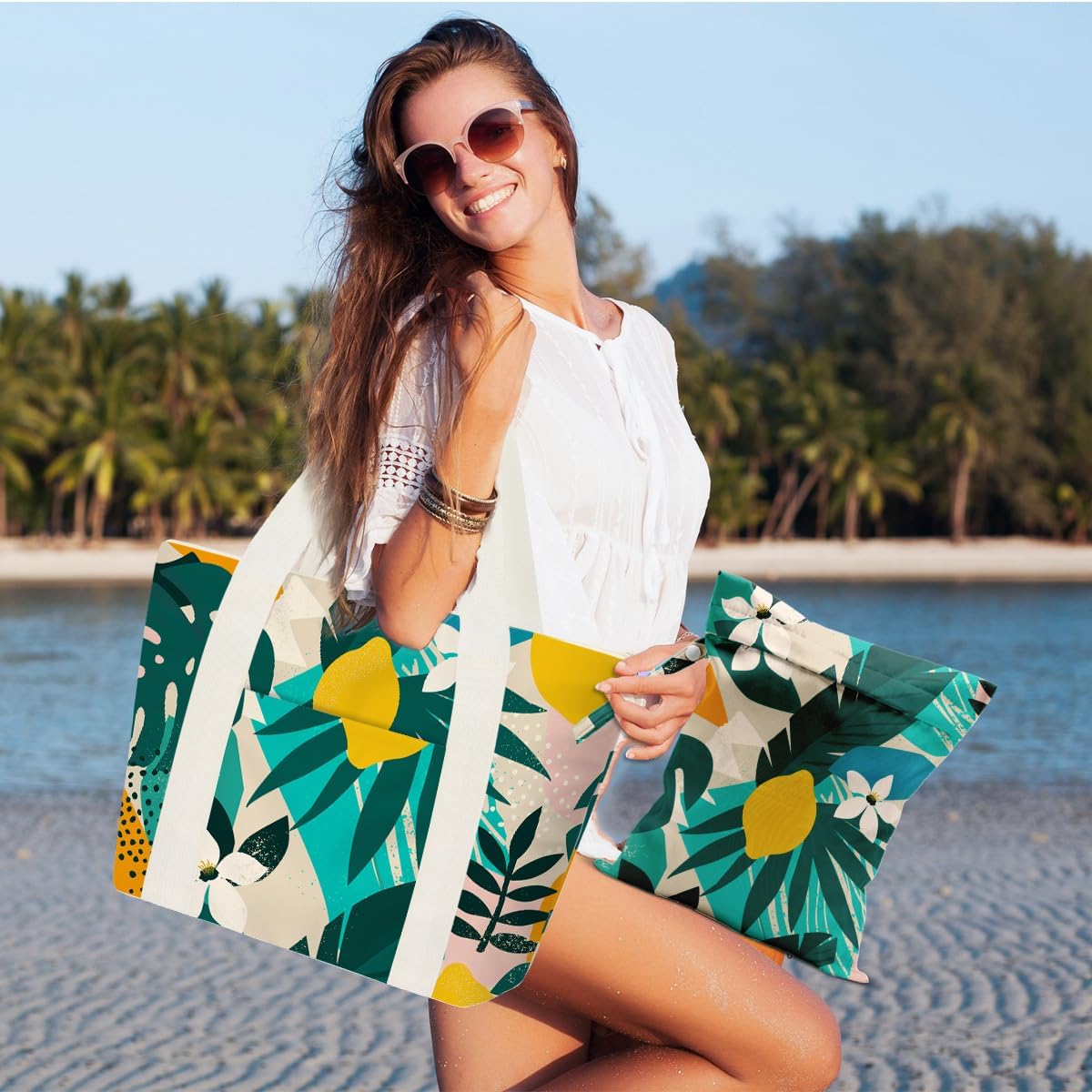 Beach Bags Wet Bag for Swimsuit Tote Bag for Friends Travel Gifts, Aloha Bags Waterproof Vacation Essential