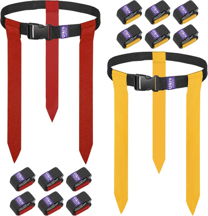 Flag Football Belts, 14 Player Flag Football Set with 42 Flags for Adults Youth Kids, Sports Training Competition