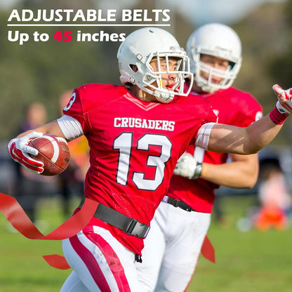 Flag Football Belts, 14 Player Flag Football Set with 42 Flags for Adults Youth Kids, Sports Training Competition