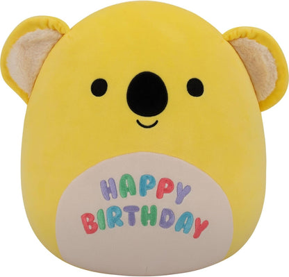 Original 12in Donny the Yellow Koala with “Happy Birthday” on Belly – Official Jazwares Birthday Plush (Medium-Sized)