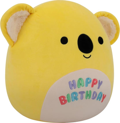 Original 12in Donny the Yellow Koala with “Happy Birthday” on Belly – Official Jazwares Birthday Plush (Medium-Sized)