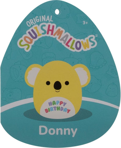 Original 12in Donny the Yellow Koala with “Happy Birthday” on Belly – Official Jazwares Birthday Plush (Medium-Sized)