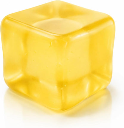 Heavy Duty Squishy Block Toy, 2" Stress Relief Ball, Sensory Fidget Toy for Adults , Calming Desk Accessory and Heavy Squeeze Toy (Yellow Cube)