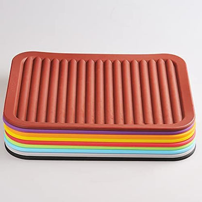 Yellow Silicone Trivet Mat for Hot Pans and PotsS Hot Pads Counter Mat Heat Resistant Table Dish Drying Mat or Placemats 2 Pack, Rectangular Trivets Mats 9x12 Inches