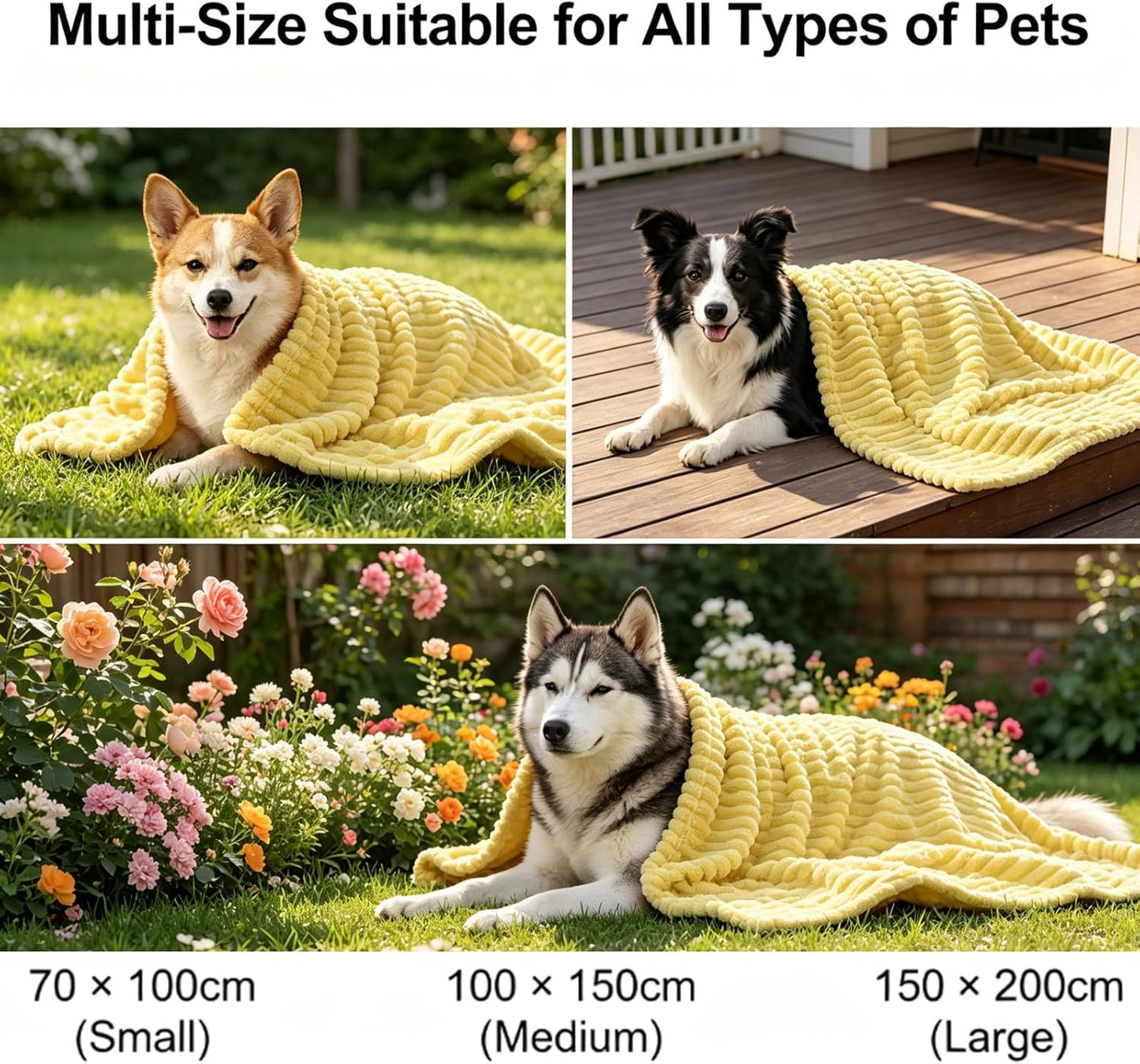 Emotional Support Dog Blanket Yellow, Calming Security Pet Blanket for Anxiety Relief, Ultra Soft Faux Rabbit Fur Plush Throw, Warm Washable Comfort Blanket for Sofa, Crate, Kennel Use (28 * 39 in)
