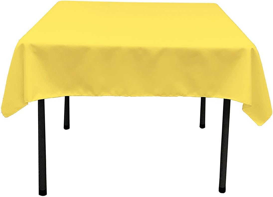 Backdrop King Inc, 36" x 36" Square Polyester Poplin Tablecloth Overlay (Light Yellow)
