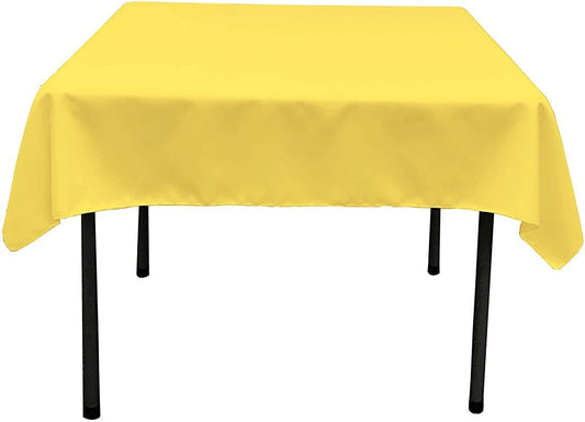 Backdrop King Inc, 36" x 36" Square Polyester Poplin Tablecloth Overlay (Light Yellow)