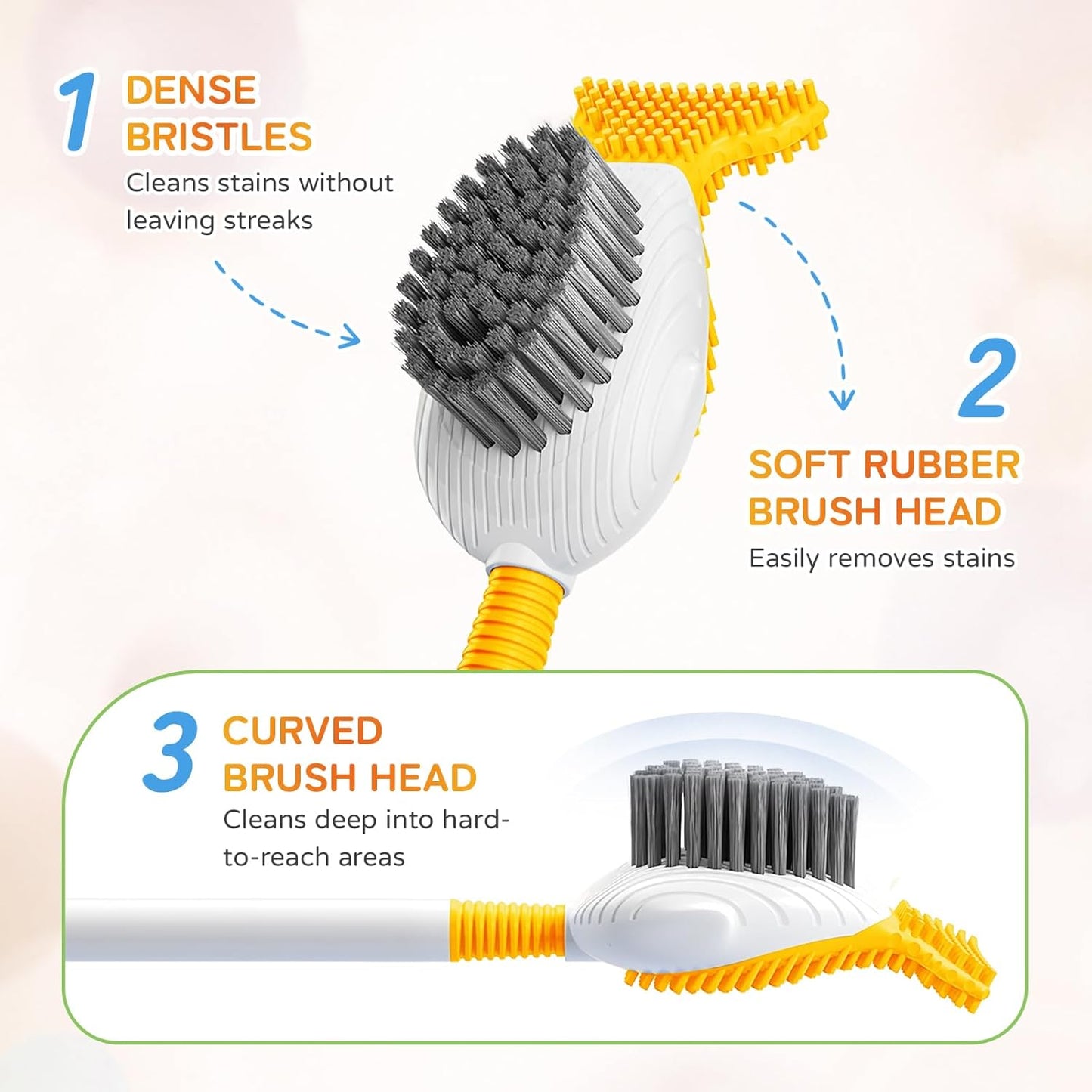 Upgrade Toilet Brush with Soap Dispenser, Cute Fish Shaped Dual Bristles Toilet Bowl Cleaner Brush with Ventilated Holder, Wall Mount Suction Cup No Drill Bathroom Toilet Cleaning Brush (Yellow)