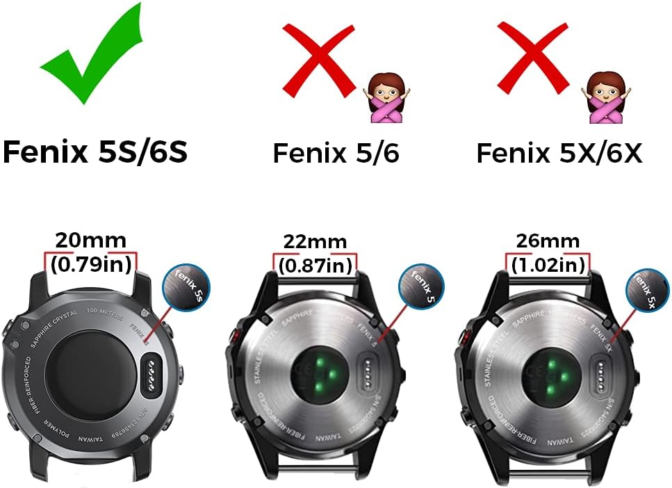 Compatible Fenix 5S Watch Band Fenix 6S Quickfit Soft Silicone Replacement Strap for Fenix 8 43mm/Fenix 5S Plus/Fenix 6S Pro/Fenix 7S/D2 Delta S Smartwatch(Silver Buckle-Yellow)