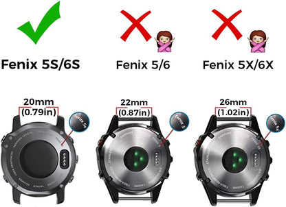 Compatible Fenix 5S Watch Band Fenix 6S Quickfit Soft Silicone Replacement Strap for Fenix 8 43mm/Fenix 5S Plus/Fenix 6S Pro/Fenix 7S/D2 Delta S Smartwatch(Silver Buckle-Yellow)