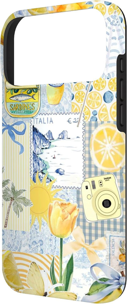 Summer Aesthetic Italian Coastal Mediterranean Vacation Cute Case for iPhone 17 Pro Max