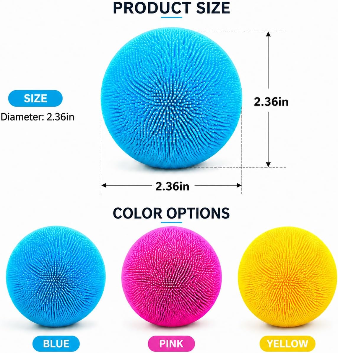 1pcs Yellow Stress Squishy Ball Squishies Stress Relief Fidget Toy for Kids & Adults, Squeeze Cute Slow Rise Sensory Birthday Gift Party Favors