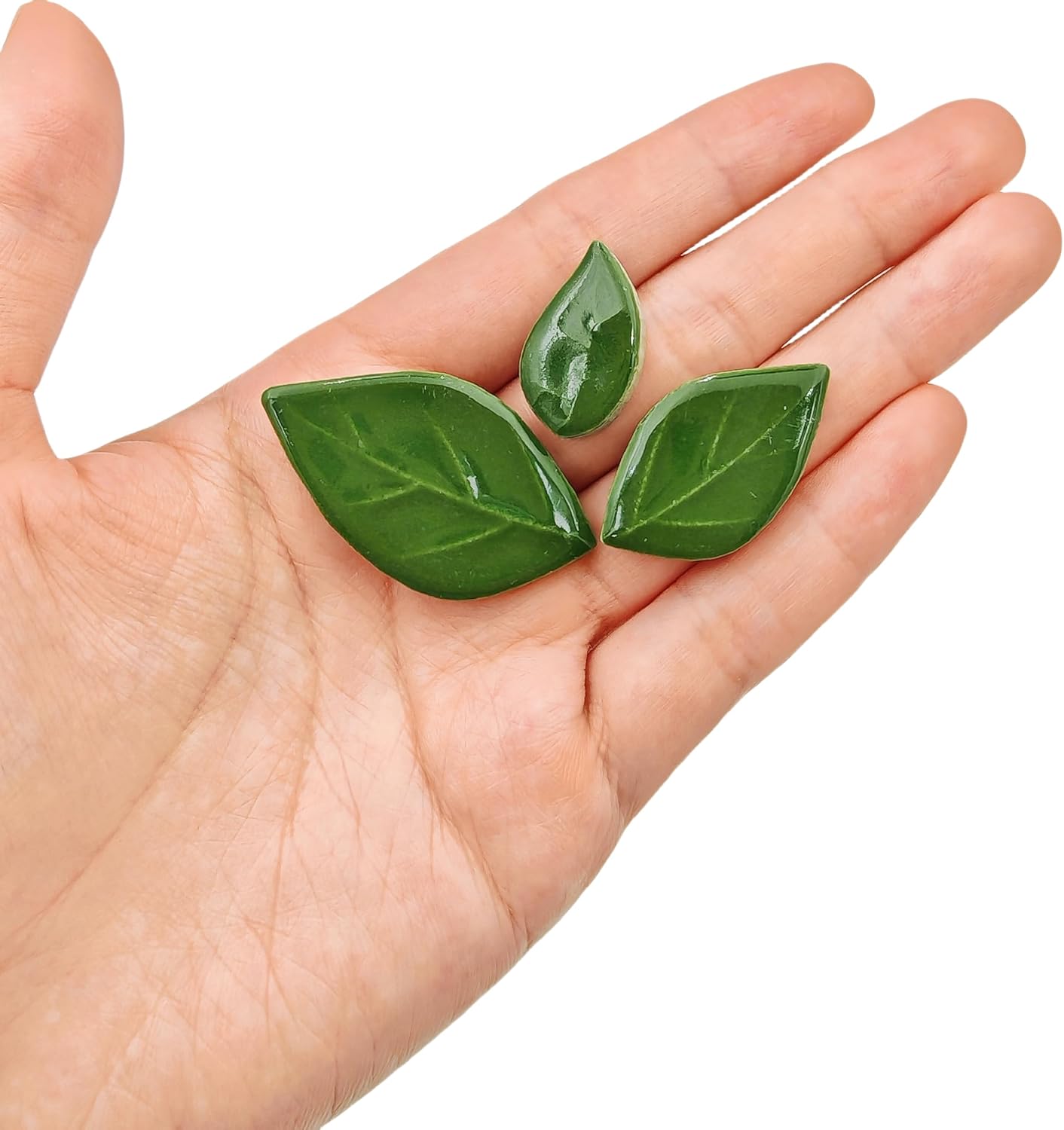 500g/1.1lb Leaf-Shaped Ceramic Mosaic Tiles,Ceramic Mosaic Pieces for Crafts,Mosaic Tiles for Home Decoration or DIY Crafts,Mosaic Making Supplies. (Yellow)