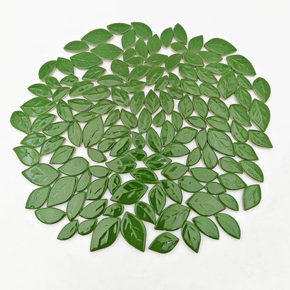500g/1.1lb Leaf-Shaped Ceramic Mosaic Tiles,Ceramic Mosaic Pieces for Crafts,Mosaic Tiles for Home Decoration or DIY Crafts,Mosaic Making Supplies. (Yellow)