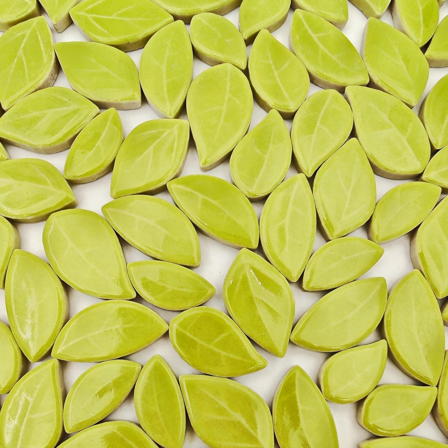 500g/1.1lb Leaf-Shaped Ceramic Mosaic Tiles,Ceramic Mosaic Pieces for Crafts,Mosaic Tiles for Home Decoration or DIY Crafts,Mosaic Making Supplies. (Yellow)