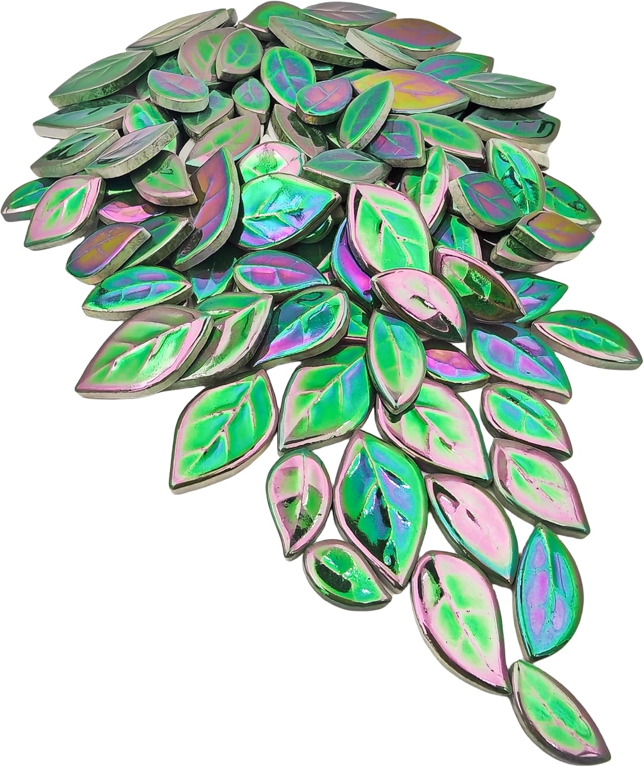500g/1.1lb Leaf-Shaped Ceramic Mosaic Tiles,Ceramic Mosaic Pieces for Crafts,Mosaic Tiles for Home Decoration or DIY Crafts,Mosaic Making Supplies. (Yellow)