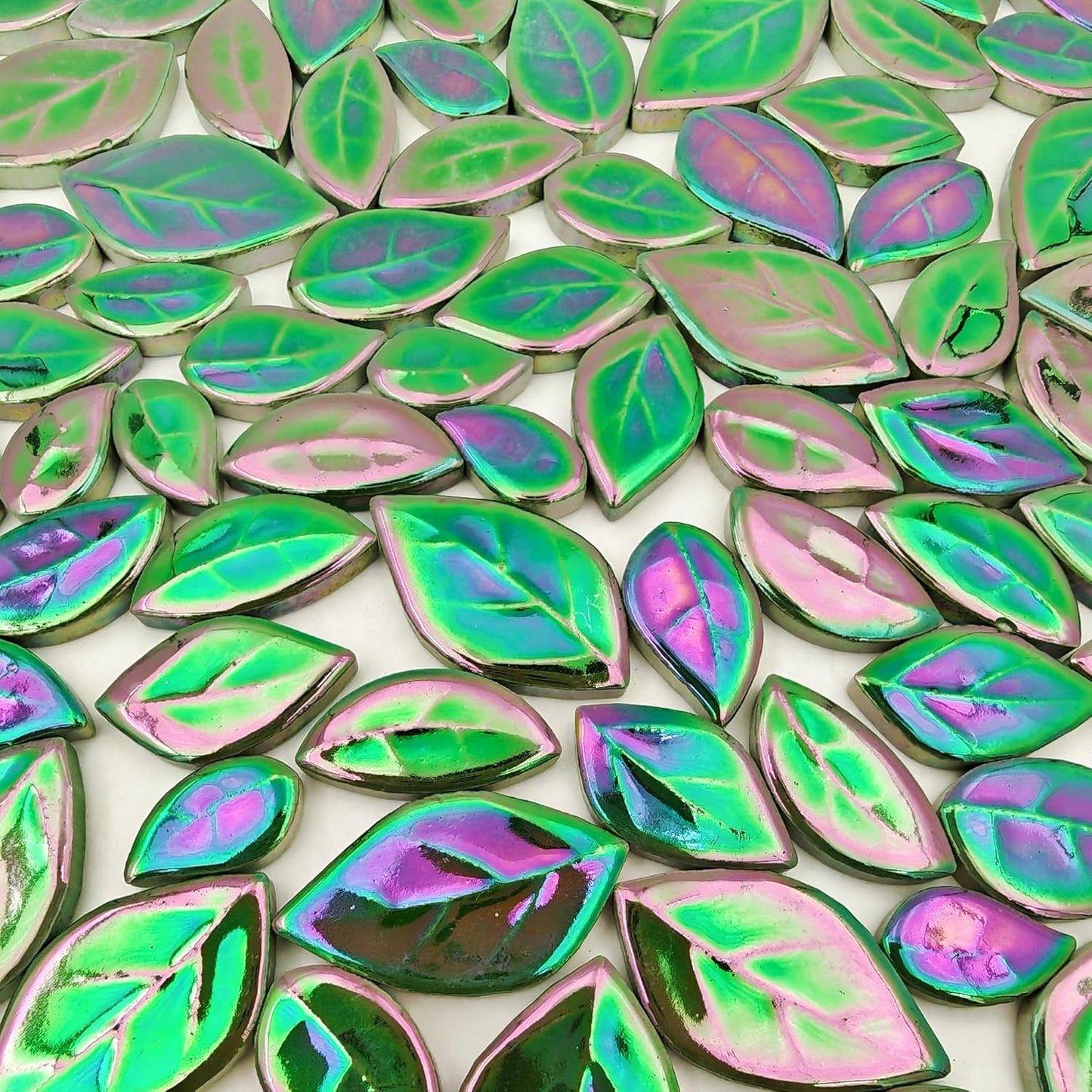 500g/1.1lb Leaf-Shaped Ceramic Mosaic Tiles,Ceramic Mosaic Pieces for Crafts,Mosaic Tiles for Home Decoration or DIY Crafts,Mosaic Making Supplies. (Yellow)