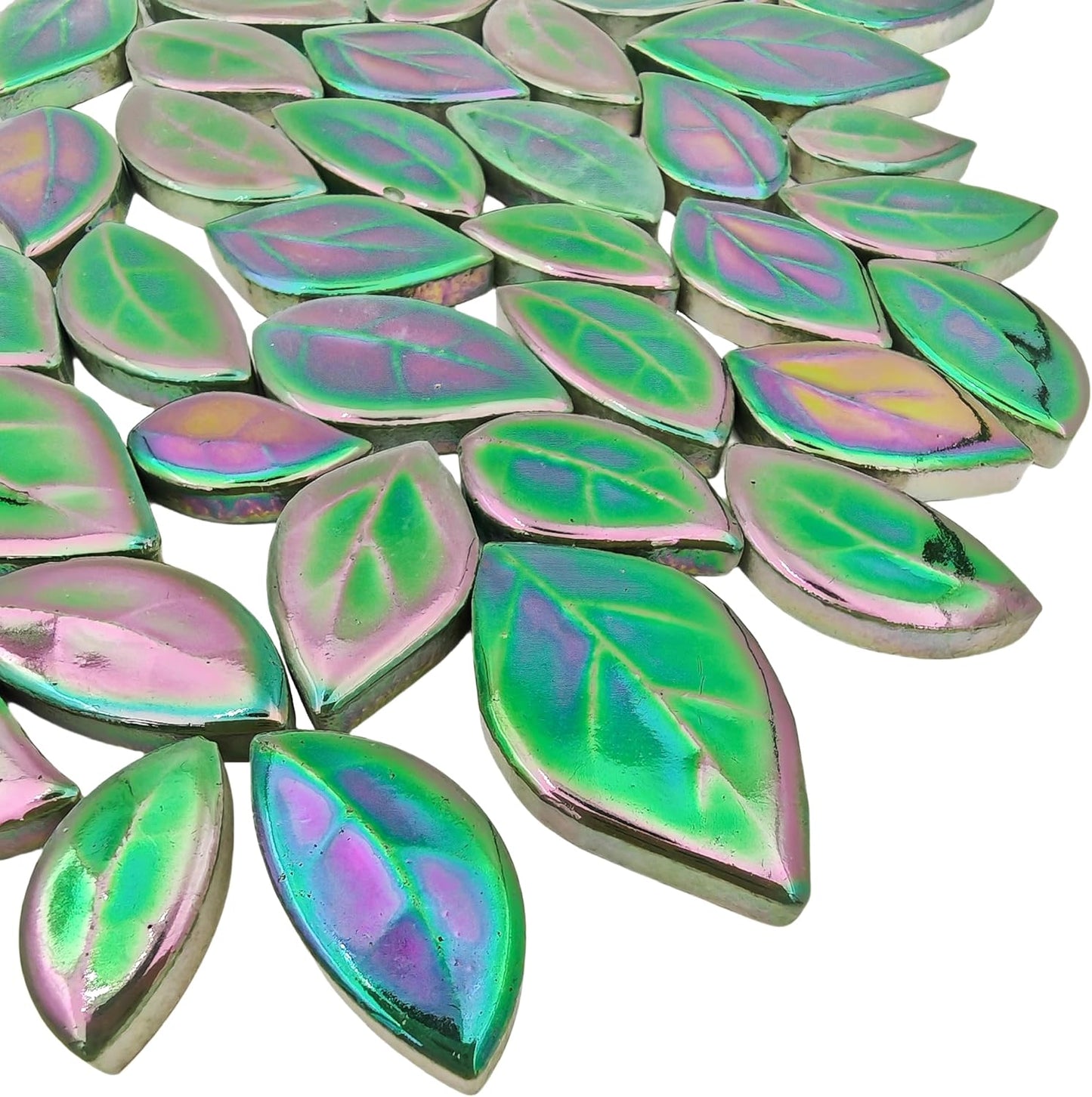 500g/1.1lb Leaf-Shaped Ceramic Mosaic Tiles,Ceramic Mosaic Pieces for Crafts,Mosaic Tiles for Home Decoration or DIY Crafts,Mosaic Making Supplies. (Yellow)