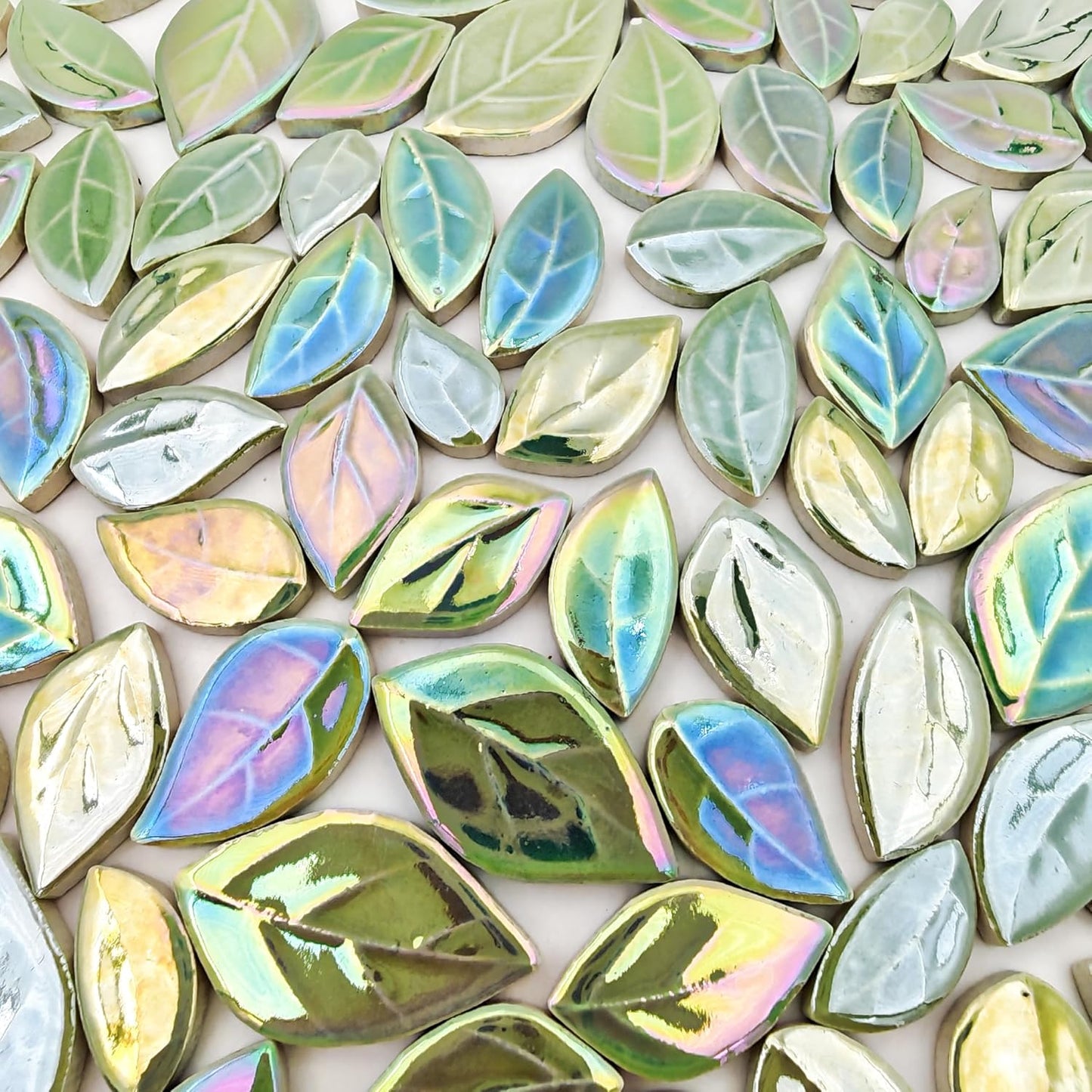 500g/1.1lb Leaf-Shaped Ceramic Mosaic Tiles,Ceramic Mosaic Pieces for Crafts,Mosaic Tiles for Home Decoration or DIY Crafts,Mosaic Making Supplies. (Yellow)