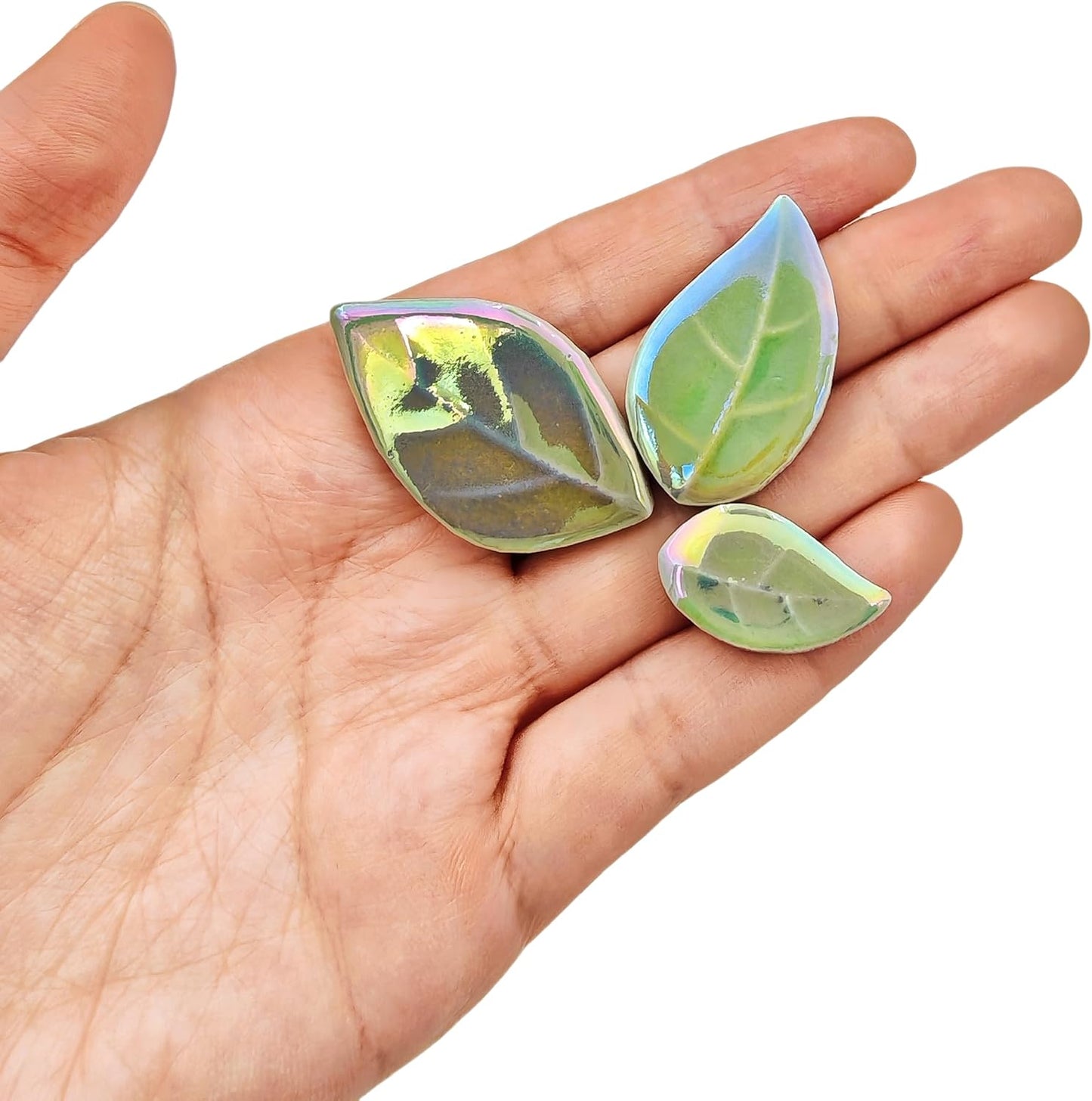 500g/1.1lb Leaf-Shaped Ceramic Mosaic Tiles,Ceramic Mosaic Pieces for Crafts,Mosaic Tiles for Home Decoration or DIY Crafts,Mosaic Making Supplies. (Yellow)