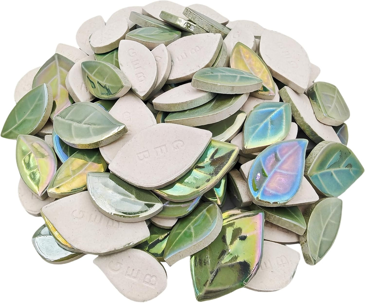 500g/1.1lb Leaf-Shaped Ceramic Mosaic Tiles,Ceramic Mosaic Pieces for Crafts,Mosaic Tiles for Home Decoration or DIY Crafts,Mosaic Making Supplies. (Yellow)