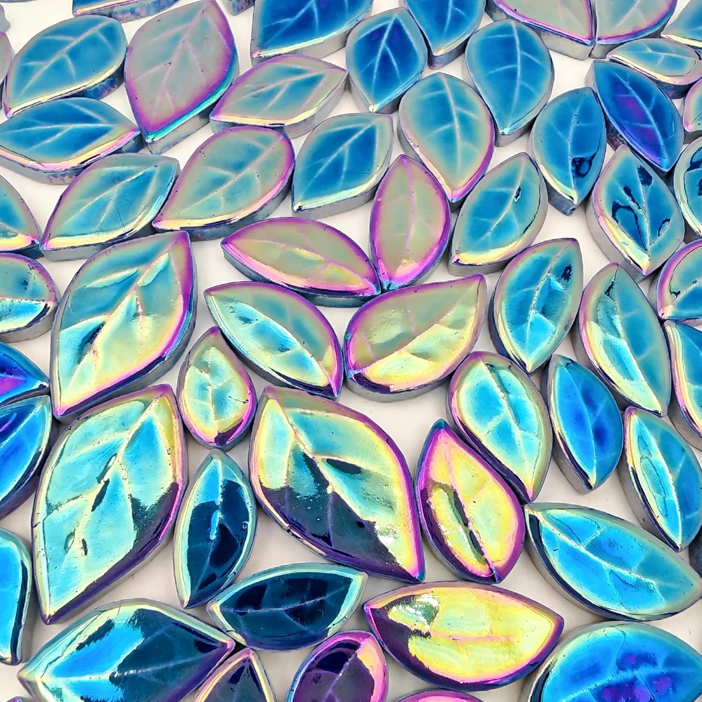 500g/1.1lb Leaf-Shaped Ceramic Mosaic Tiles,Ceramic Mosaic Pieces for Crafts,Mosaic Tiles for Home Decoration or DIY Crafts,Mosaic Making Supplies. (Yellow)