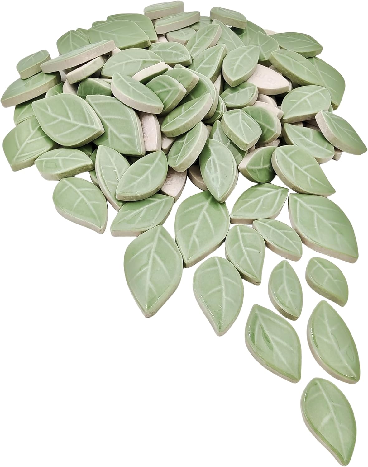 500g/1.1lb Leaf-Shaped Ceramic Mosaic Tiles,Ceramic Mosaic Pieces for Crafts,Mosaic Tiles for Home Decoration or DIY Crafts,Mosaic Making Supplies. (Yellow)