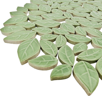 500g/1.1lb Leaf-Shaped Ceramic Mosaic Tiles,Ceramic Mosaic Pieces for Crafts,Mosaic Tiles for Home Decoration or DIY Crafts,Mosaic Making Supplies. (Yellow)