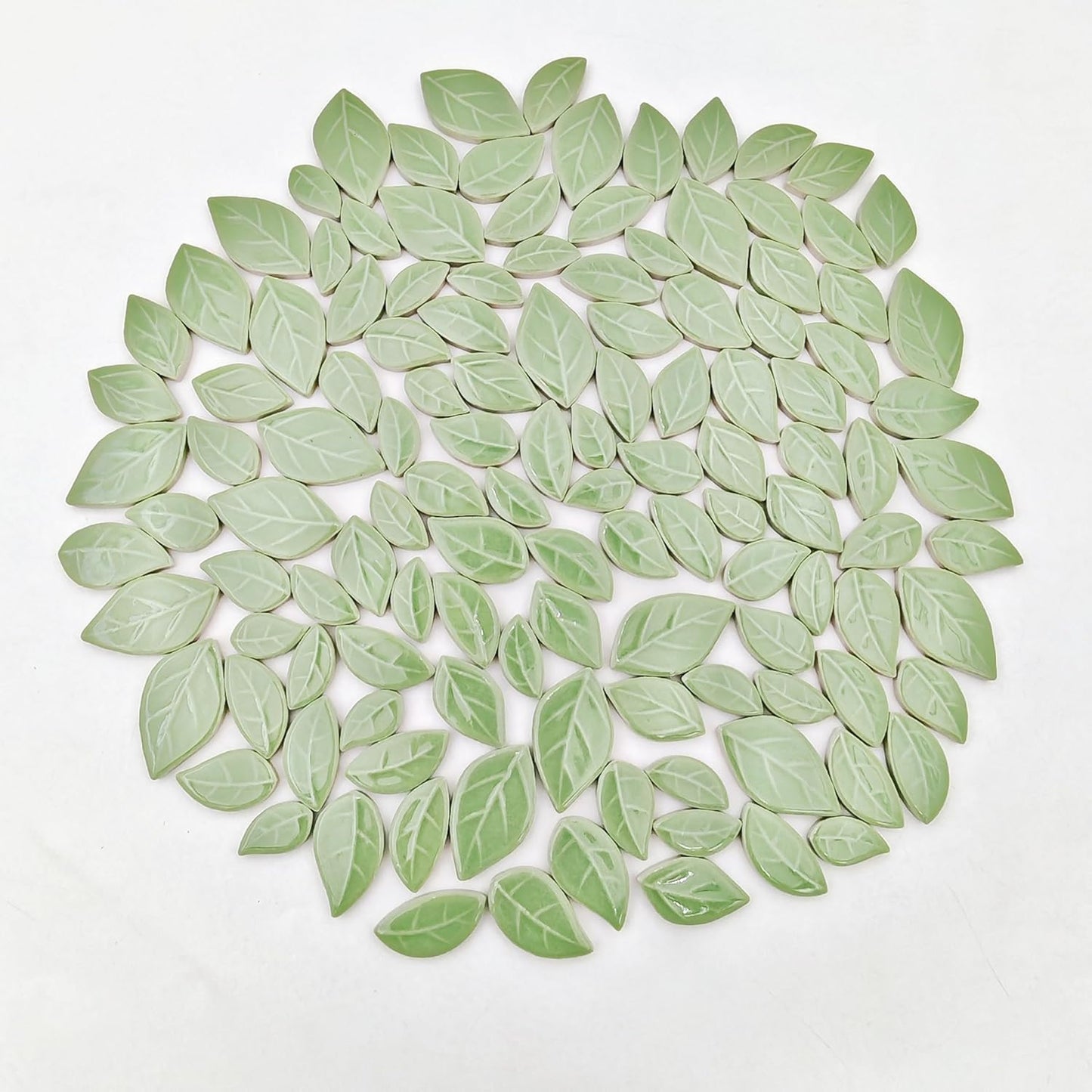 500g/1.1lb Leaf-Shaped Ceramic Mosaic Tiles,Ceramic Mosaic Pieces for Crafts,Mosaic Tiles for Home Decoration or DIY Crafts,Mosaic Making Supplies. (Yellow)