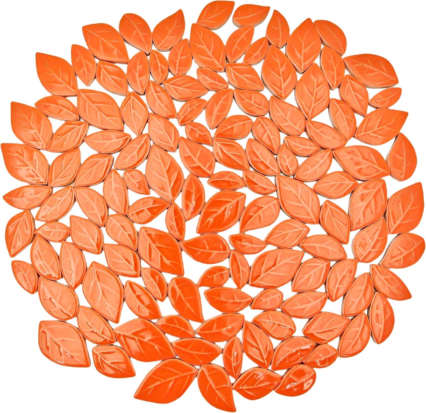 500g/1.1lb Leaf-Shaped Ceramic Mosaic Tiles,Ceramic Mosaic Pieces for Crafts,Mosaic Tiles for Home Decoration or DIY Crafts,Mosaic Making Supplies. (Yellow)