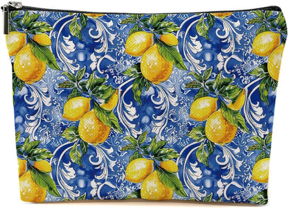 Lemon Bag Italy Travel Essentials Makeup Bag Travel Italian Gift | Lemon Gifts for Travelers Women Girl Niece Cosmetic Bag Toiletry Bags for Christmas Thanksgiving Vacation Bridal Shower Gifts