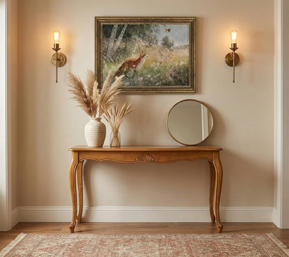 Gold Framed Ducklings Canvas Wall Art, Yellow Ducks in Wildflower Pond Painting Picture, Rustic Aesthetic Print, Soft Pastel Animal Artwork, for Bathroom Bedroom Living Room Wall Decor, 9x11in