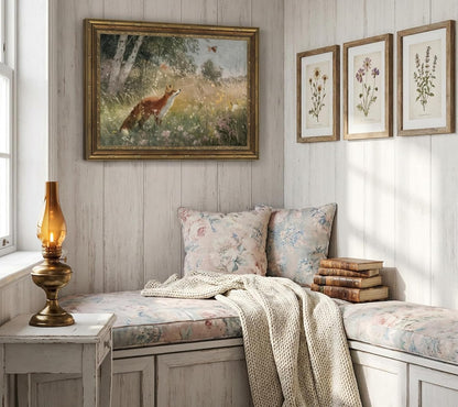 Gold Framed Ducklings Canvas Wall Art, Yellow Ducks in Wildflower Pond Painting Picture, Rustic Aesthetic Print, Soft Pastel Animal Artwork, for Bathroom Bedroom Living Room Wall Decor, 9x11in