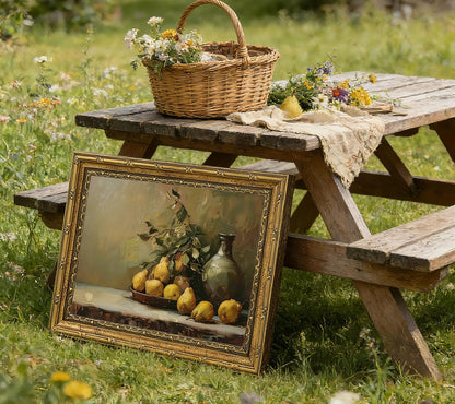 Gold Framed Ducklings Canvas Wall Art, Yellow Ducks in Wildflower Pond Painting Picture, Rustic Aesthetic Print, Soft Pastel Animal Artwork, for Bathroom Bedroom Living Room Wall Decor, 9x11in