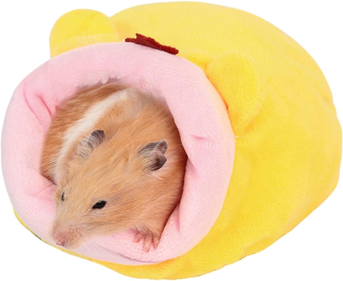 Guinea Pig Hideout Yellow Guinea Pig Bed, Hamster Hideout with Warm Pad, Rat Hides Hamster Carrier Rat Cage Accessories Small Animal Bed for Chinchillas Hedgehogs Parrot
