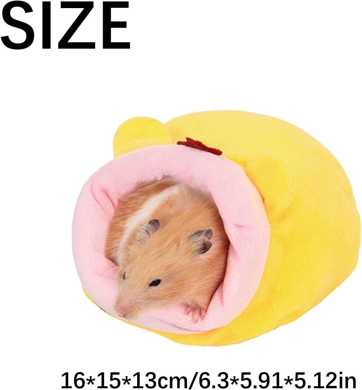 Guinea Pig Hideout Yellow Guinea Pig Bed, Hamster Hideout with Warm Pad, Rat Hides Hamster Carrier Rat Cage Accessories Small Animal Bed for Chinchillas Hedgehogs Parrot